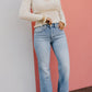 🍃 Vintage-Waschungen mit hohem Bauch und Bauchkontrolle Jeans mit geradem Bein