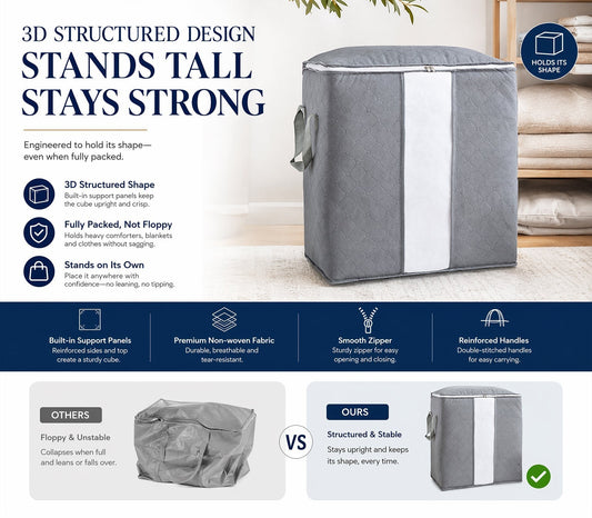 🏆Last Day Sale ONLY ￡6.99!!🔥90L Heavy-Duty Storage Bag🏆Mothproof & Airtight with Clear Window🛏️ Thick, Airtight & Moving-Ready! 🇬🇧🧳