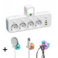 EU-Stecker-Wandler-Steckdose mit 4 Steckdosen, Multi-Port-Wanddose mit unabhängigem Schalter und kleinem Nachtlichtadapter