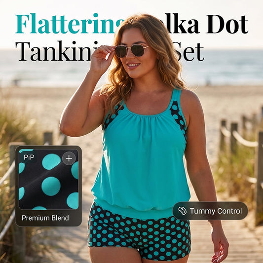 👙✨FLASH SALE - ￡15.98!!💐 Women's Polka Dot Two Piece Swimsuit – Cute Dot Pattern, Comfort Fit & Stylish Beach Wear ☀️