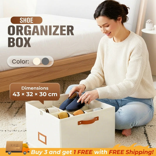 ⏰🔥LIMITED TIME 56% OFF! 👟 Fabric Shoe Organizer Storage Box – Foldable, Large Capacity, Dustproof & Breathable for Closet & Bedroom 🧺✨
