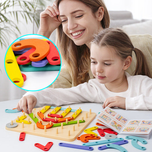 🧩 41% RABATT ! ✨ Montessori-Steckpuzzle - Holzformen mit Lernkarten für frühe Bildung & kreative Entwicklung 🎁🎄