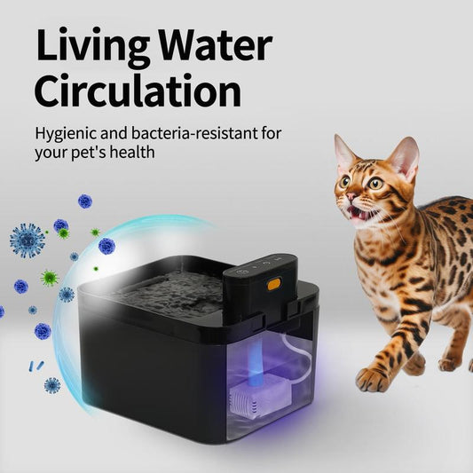 Automatischer Katzenbrunnen 2,2 l batteriebetriebener Trinkbrunnen für Haustiere mit Bewegungssensor, kabelloses, geräuschloses Design für Hunde und Katzen #TOP-AUSWAHL