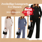 🔥Letzter Tag 40% Rabatt✨Loungeset für Damen: Top mit Rundhalsausschnitt & Hose mit Kordelzug💖