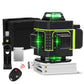 4D-Laser-Wasserwaage, 16-Linienlaser, automatische Leistungsanzeige, 360 ℃, horizontales und vertikales Kreuz, grüne Lasermaschine mit 2 Lithiumbatterien