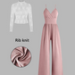 👍 Letzter Tag: 50 % Rabatt 🌸 Zweiteiliges Set für Damen: Spitzen-Top und Jumpsuit mit Taschen