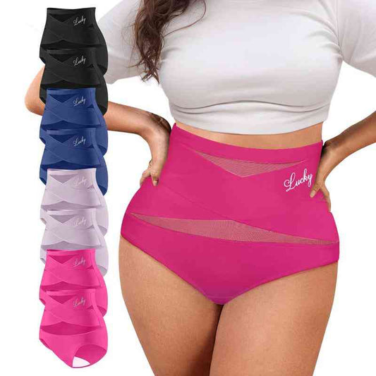 ⏰💖Last Day-Buy 1 Get 3 Packs:Only £11.99‼️💖Plus-Size High-Waist Cross Tummy Control Panties✨