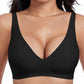 🎉Final 2 Hours- Only ￡9.98!!🌸💕 Jelly Wireless Womens Comfortable Wireless Bras Push Up Bralettes Seamless Tshirts Bras Deep V Everyday Bras