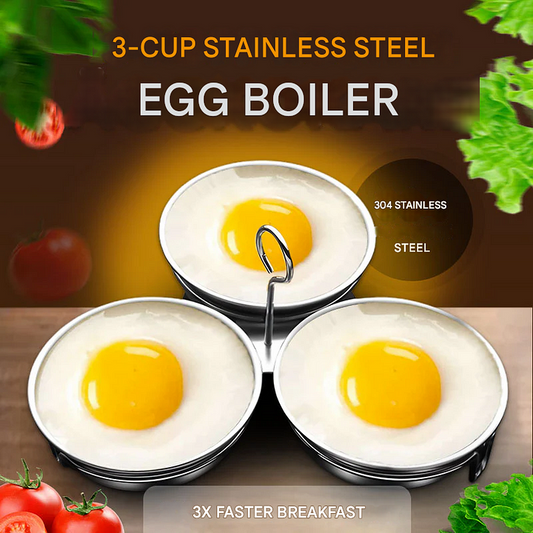 🍃🏆 Last Day Special Price £9.99 ! 🥚304 Stainless Steel 3-in-1 Egg Steamer and Boiler