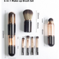 🖌️LAST DAY SALE 50% OFF !!📢Portable Retractable Makeup Brush Set – Multifunctional Travel Cosmetic Tool with Powder, Blush & Silicone Lip Brush