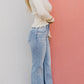 🍃 Vintage-Waschungen mit hohem Bauch und Bauchkontrolle Jeans mit geradem Bein