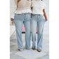 🍃 Vintage-Waschungen mit hohem Bauch und Bauchkontrolle Jeans mit geradem Bein