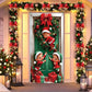 🎄Xmas Sale - 50% OFF❤️Christmas Door Cover - Santa & Reindeer Stretch Fabric Door Banner with 4-Side Elastic Edges, DIY Door Handle Cutout, Slip-On Front Door Holiday Decor