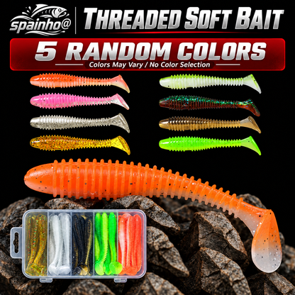 Simulation Earthworm Soft Fishing Lures Shrimp Scented Artificial Worm Baits for Freshwater and Saltwater Pack of 50 or 100