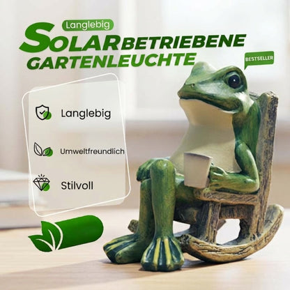 Solarbetriebene Schaukelstuhl-Frosch-Dekoration