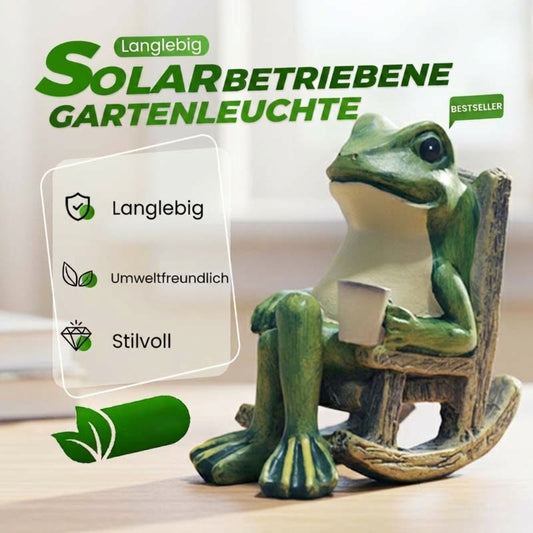 Solarbetriebene Schaukelstuhl-Frosch-Dekoration