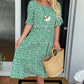 🏖️Summer Hot Sale ￡14.99!!💃Round Neck Polka Dot Print Midi Dress