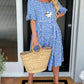 🏖️Summer Hot Sale ￡14.99!!💃Round Neck Polka Dot Print Midi Dress