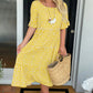 🏖️Summer Hot Sale ￡14.99!!💃Round Neck Polka Dot Print Midi Dress