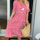 🏖️Summer Hot Sale ￡14.99!!💃Round Neck Polka Dot Print Midi Dress