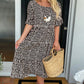 🏖️Summer Hot Sale ￡14.99!!💃Round Neck Polka Dot Print Midi Dress