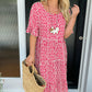 🏖️Summer Hot Sale ￡14.99!!💃Round Neck Polka Dot Print Midi Dress