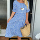 🏖️Summer Hot Sale ￡14.99!!💃Round Neck Polka Dot Print Midi Dress