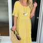 🏖️Summer Hot Sale ￡14.99!!💃Round Neck Polka Dot Print Midi Dress