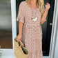 🏖️Summer Hot Sale ￡14.99!!💃Round Neck Polka Dot Print Midi Dress