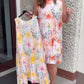🔥Zeitlich begrenztes Angebot-Ärmelloses Midikleid mit Plissee und Blumenprint und betonter Taille