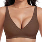🎉Final 2 Hours- Only ￡9.98!!🌸💕 Jelly Wireless Womens Comfortable Wireless Bras Push Up Bralettes Seamless Tshirts Bras Deep V Everyday Bras