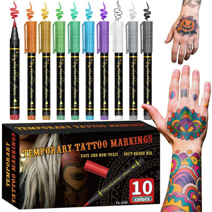 ⏰LIMITED SALE 50% OFF🎨Perfect For Unique Body Art🔥Temporary Tattoo Markers for Skin