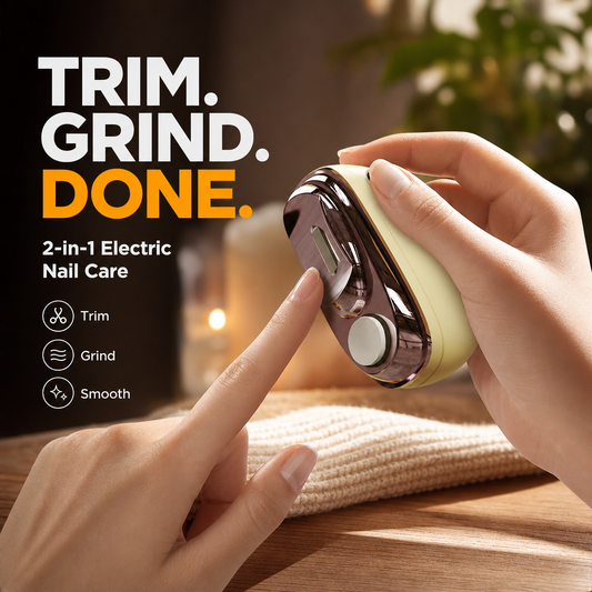 ✂️ LIMITED TIME 50% OFF💅 2-in-1 Smart Electric Nail Clipper & Polisher – Anti-Pinch Safety & LED Light 💅