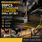 🔧50% OFF NOW ! ⚙️99Pcs Titanium Coated Drill Bit Set, High Hardness Multi-Size Drilling Bits for Wood Metal Plastic Electronics