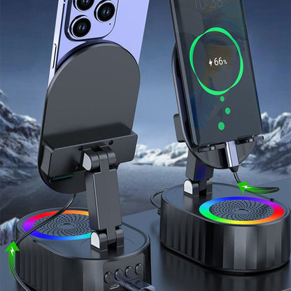 Kabelloser Induktions-Handyständer mit Bluetooth-Lautsprecher