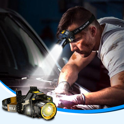 🔥 Nur für kurze Zeit – 62 % Rabatt! 💡Wasserdichte,wiederaufladbare Outdoor-Stirnlampe mit Stirnband