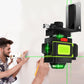 4D-Laser-Wasserwaage, 16-Linienlaser, automatische Leistungsanzeige, 360 ℃, horizontales und vertikales Kreuz, grüne Lasermaschine mit 2 Lithiumbatterien