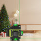 4D-Laser-Wasserwaage, 16-Linienlaser, automatische Leistungsanzeige, 360 ℃, horizontales und vertikales Kreuz, grüne Lasermaschine mit 2 Lithiumbatterien