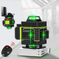 4D-Laser-Wasserwaage, 16-Linienlaser, automatische Leistungsanzeige, 360 ℃, horizontales und vertikales Kreuz, grüne Lasermaschine mit 2 Lithiumbatterien