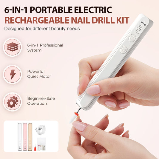 6-in-1 tragbares elektrisches wiederaufladbares Nagelbohrerset