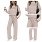 🔥Letzter Tag 40% Rabatt✨Loungeset für Damen: Top mit Rundhalsausschnitt & Hose mit Kordelzug💖