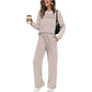 🔥Letzter Tag 40% Rabatt✨Loungeset für Damen: Top mit Rundhalsausschnitt & Hose mit Kordelzug💖