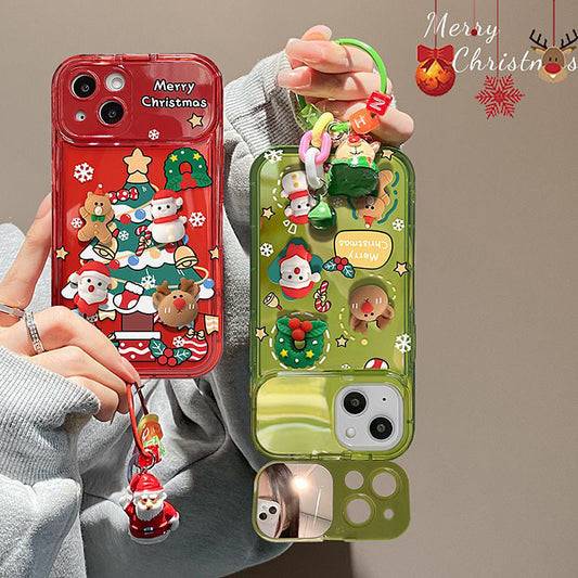 🎁 🎀Weihnachtsbaum-Anhänger-Flip-Spiegel-Schutzhülle Hülle für iPhone🎅