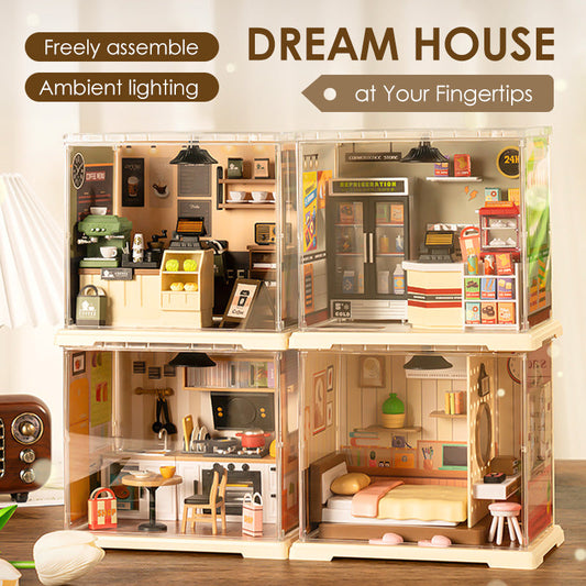 DIY-Miniaturhaus-Bausatz mit LED & Werkzeugen