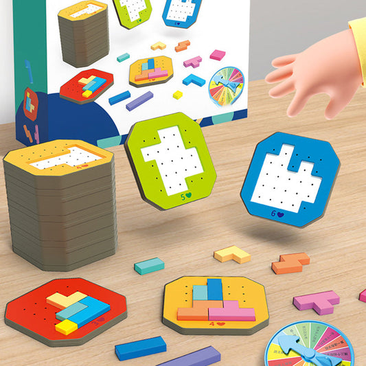 Buntes Block-Puzzlespiel, 128-teiliges Set