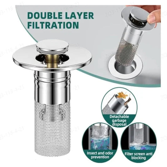 🚿✨ 💥LAST DAY Buy 1 Get 1 Free!!🔥Stainless Steel Floor Drain Filter – Stop Hair Clogs Before They Start