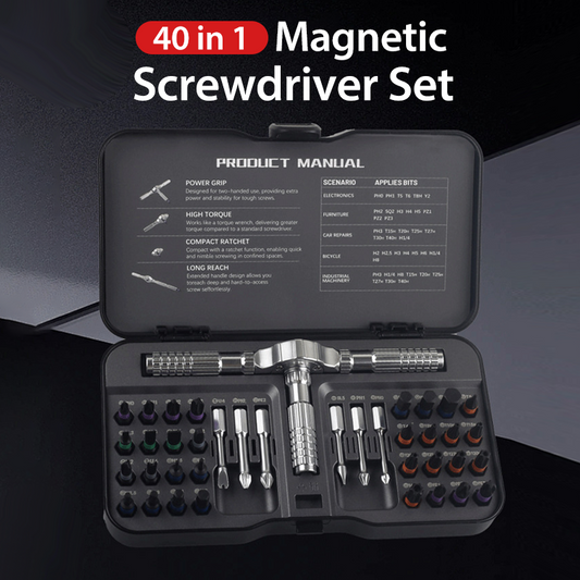 40-in-1 Magnetic Ratchet Screwdriver Set