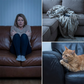 Gestepptes Cord-Sofa-Kissen mit rutschfester Unterseite