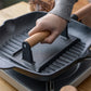 🍔50% OFF NOW! Cast Iron Steak & Burger Press‑Ridged Grill Press with Foldable Wood Handle, Heavy‑Duty Meat Smasher for BBQ Griddle Cooking