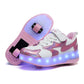 LED-beleuchtete Rollschuhe mit abnehmbaren Rädern